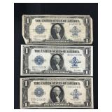 (3) 1923 $1 Silver Certificates