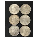 (6) Peace Dollars