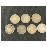(7) Seated Liberty Half Dimes