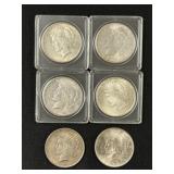 (6) Peace Dollars