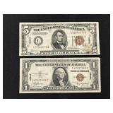 1934 $5 and 1935 $1 Hawaii Notes
