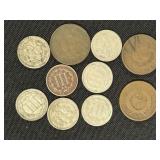 (10) 2 & 3 Cent Pieces