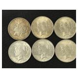 (6) Peace Dollars