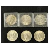 (6) Peace Dollars