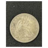 1861 Seated Liberty Half Dollar (XF+)