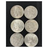 (6) Peace Dollars