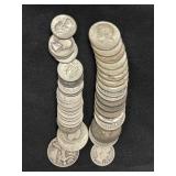 $14.50 in 90% Silver Halves and Quarters