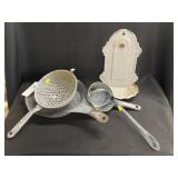 Gray Agate Ladles, Strainer and Soap Holder