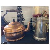 Copper Teapot with Tin Coffee Pot