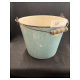 Blue Agateware Pail
