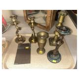 Brass Candlesticks with Printing Plate