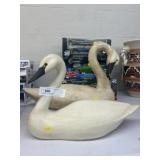 (2) Machine Carved Swans