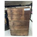 Wooden Shipping Box, Shortening Tin