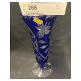 Cobalt Cut Glass Vase