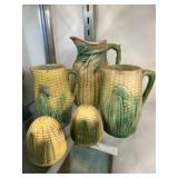 Majolica Sweet Corn Pitchers with Shakers