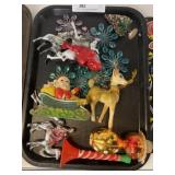 Vintage Christmas Ornaments and Squeak Toy