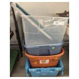 (4) Storage Totes with 3 Lids