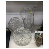 (3) Pieces of Cut Glass