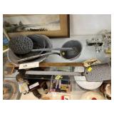 Gray Agateware Utensils w/ Advertising Fly Swatter
