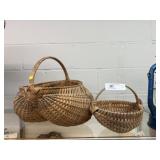 (2) Folk Art Woven Baskets
