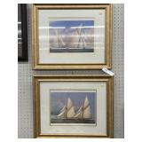 (2) Framed Sailboat Prints