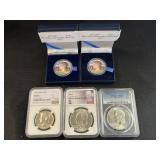 Kennedy Half Dollars with Eisenhower Coins