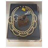 Avon Lace Pearlized Necklace with Earrings