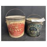 (2) Vintage Advertising Lard Tins