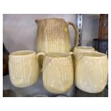 Antique Porcelain Sweet Corn Pitcher Set