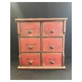 Primitive 6 Drawer Spice Cabinet