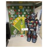 Tin Litho Game Board with Toy Robot