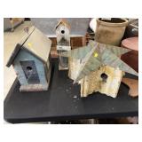 (3) Folk Art Birdhouses
