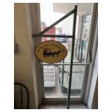 Double Sided Wooden Sign with Wooden Post