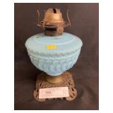 Blue Milk Glass Lamp Base