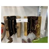 (2) Brass Plated Bead Decorated Purses