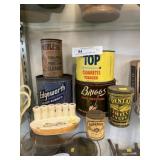 Vintage Advertising Tins with Cigarette Holder