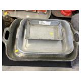 (3) Gray Agate Ware Baking Pans