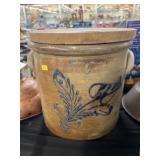 W. Roberts Slip Decorated Storage Crock