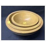 (3) Contemporary Wood Nesting Bowls