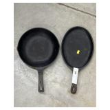 (2) Unsigned Cast Metal Frying Pans
