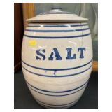 Stoneware Blue Banded Salt Crock