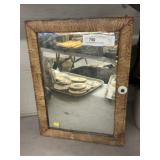 Grain Painted Mirrored Corner Cabinet