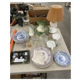 Hobnail Table Light, Pitcher & Bowl, Transferware