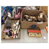 Wooden Spools, Sewing Supplies, Flash Cards