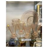 Pink Depression Pitcher and Glassware