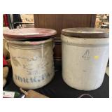 (2) Straight Sided Storage Crocks
