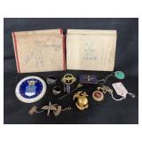 Vintage Army and USMC Badges and Ephemera
