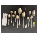 (10) Sterling Silver Spoons with Fork