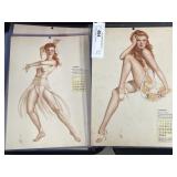 Vintage Calendar Pin-Up Girls
