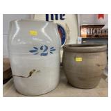 F.H. Cowden and Stoneware Storage Crocks